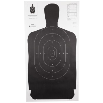 Action Target B-27S Standard Target, Full Size Black Silhouette, 24