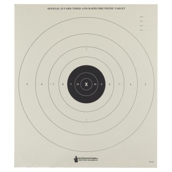 Action Target B-8 Timed And Rapid Fire Target, Black Bull's-Eye, 21