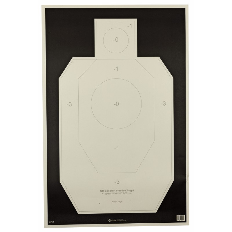 Action Target IDPA-P, Officially Licensed IDPA Practice Target, Black/White, 23