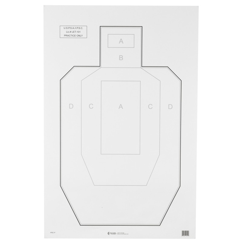 Action Target IPSC-P, Official USPSA/IPSC Practice Target, White/Black, 23