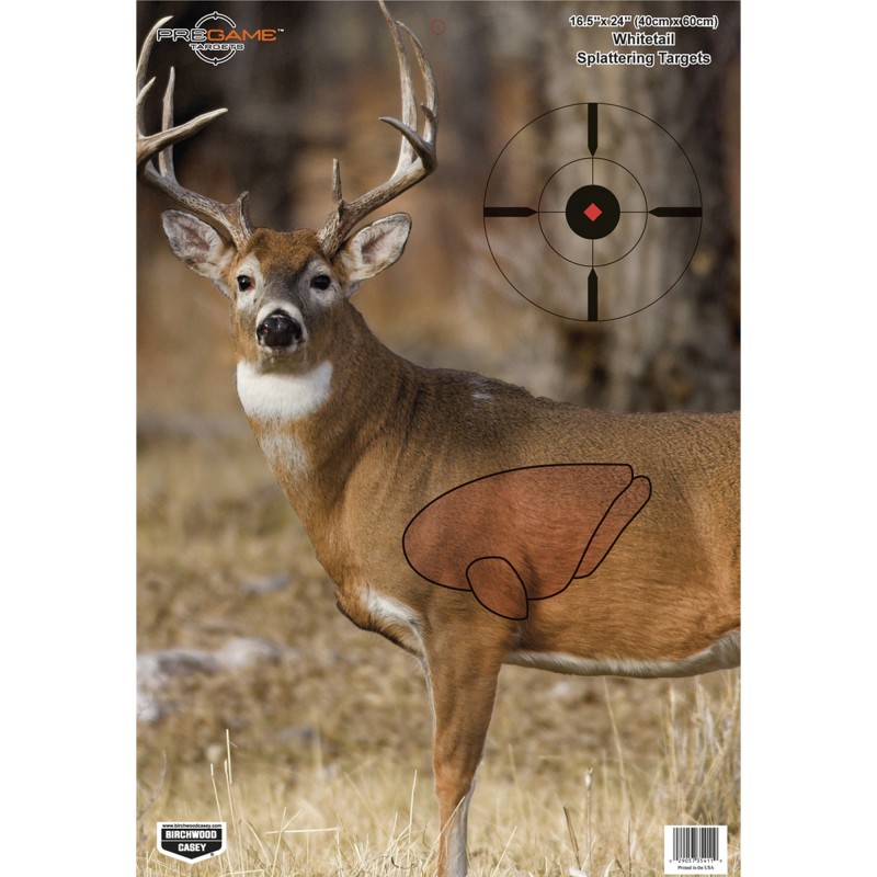 Birchwood Casey Pregame Target, Target With Visible Vitals, Deer,16.5x24, 3 Targets BC-35401