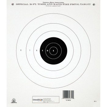 Champion Traps & Targets GB3 NRA Target, 50 Feet Pistol Timed & Rapid Fire, 12 Pack 40751