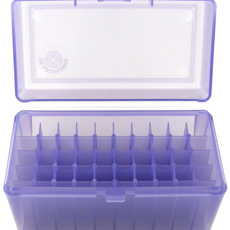 FS Reloading Plastic Ammo Box Small Pistol 50 Round Translucent Purple