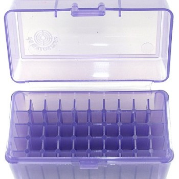 FS Reloading Plastic Ammo Box Small Rifle 50 Round Translucent Purple
