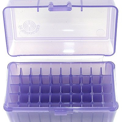 FS Reloading Plastic Ammo Box Small Rifle 50 Round Translucent Purple