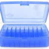 FS Reloading Plastic Ammo Box Automatic Pistol 50 Round Translucent Blue