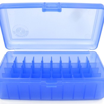 FS Reloading Plastic Ammo Box Automatic Pistol 50 Round Translucent Blue