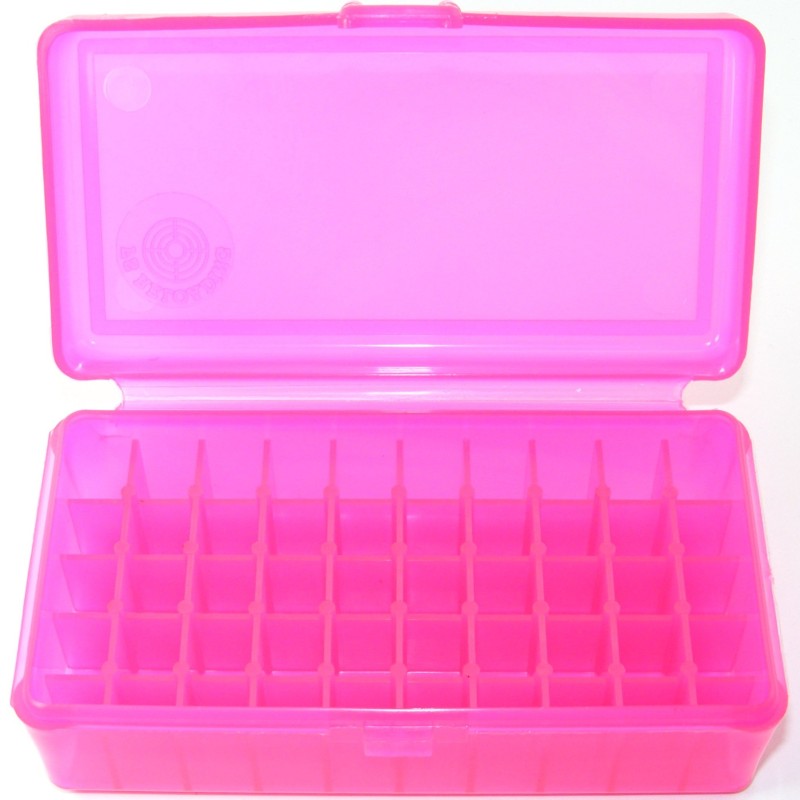 FS Reloading Plastic Ammo Box Small Pistol 50 Round Translucent Pink
