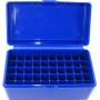 FS Reloading Plastic Ammo Box Medium Rifle 50 Round Solid Blue