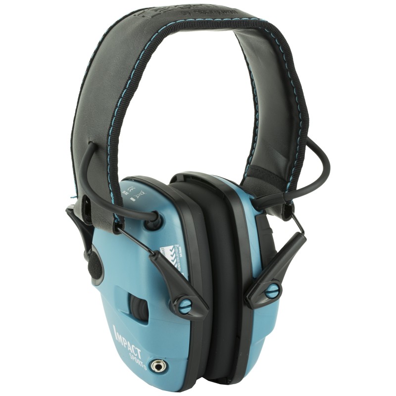 Howard Leight Impact Sport, Electronic Earmuff, Folding, Teal R-02521