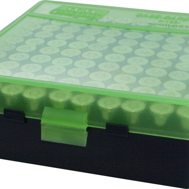 MTM Case-Gard Hinge Top Ammo Box 100 Rounds 45 ACP, 40 S&W, S57 SIG