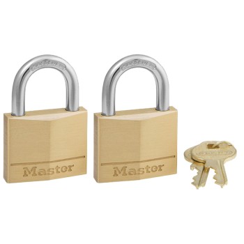 MasterLock 140 Lock, Brass, 2 Pack, Keyed Alike 140T