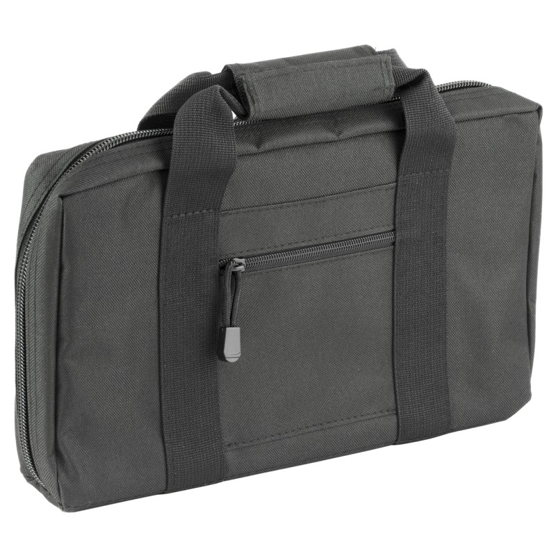 NCSTAR Discreet Pistol Case, Nylon, Black, Two Padded Handgun Compartments, Six Elastic Magazine Loops, Carry Handle CPB2903
