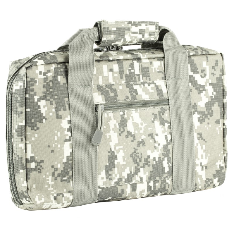 NCSTAR Discreet Pistol Case, Nylon, Digital Camo, Two Padded Handgun Compartments, Six Elastic Magazine Loops, Carry Handle CPD2903