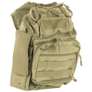 NCSTAR First Responder Utility Bag, Nylon, Tan, MOLLE / PALS Webbing, Rear Concealed Carry Pocket, Shoulder Strap CVFRB2918T