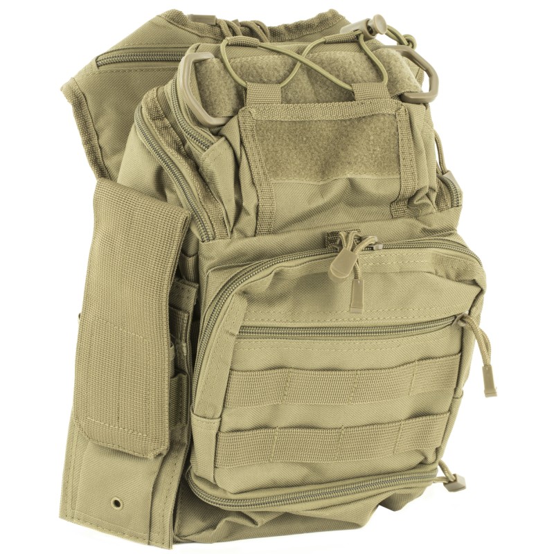 NCSTAR First Responder Utility Bag, Nylon, Tan, MOLLE / PALS Webbing, Rear Concealed Carry Pocket, Shoulder Strap CVFRB2918T