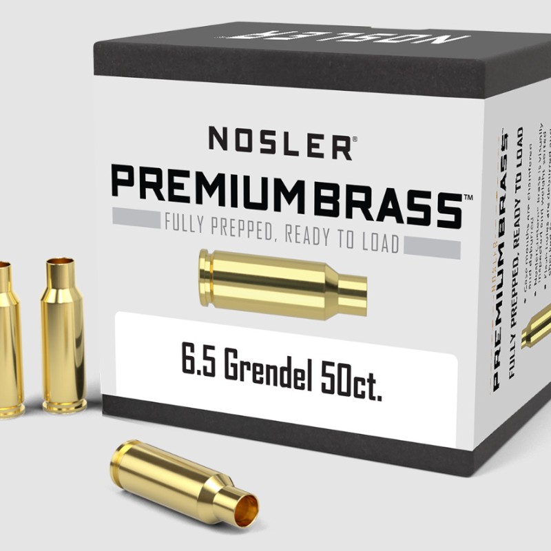 Nosler Premium Brass 6.5mm Grendel box of 50