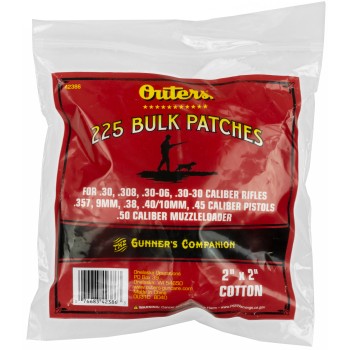 Outers Cleaning Patches, Bulk Pack, .30-.50 Cal, 225 Count 42386
