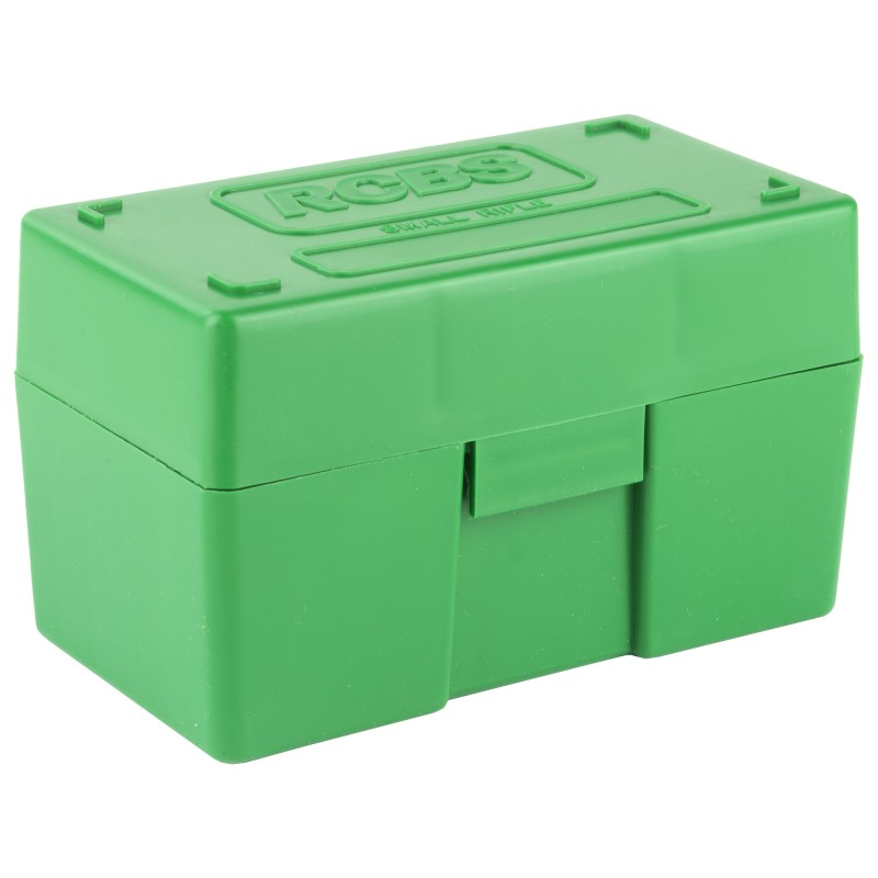 RCBS Small Rifle Ammo Box, For 17 Rem, 204 Ruger, 223 Rem, Green 86901
